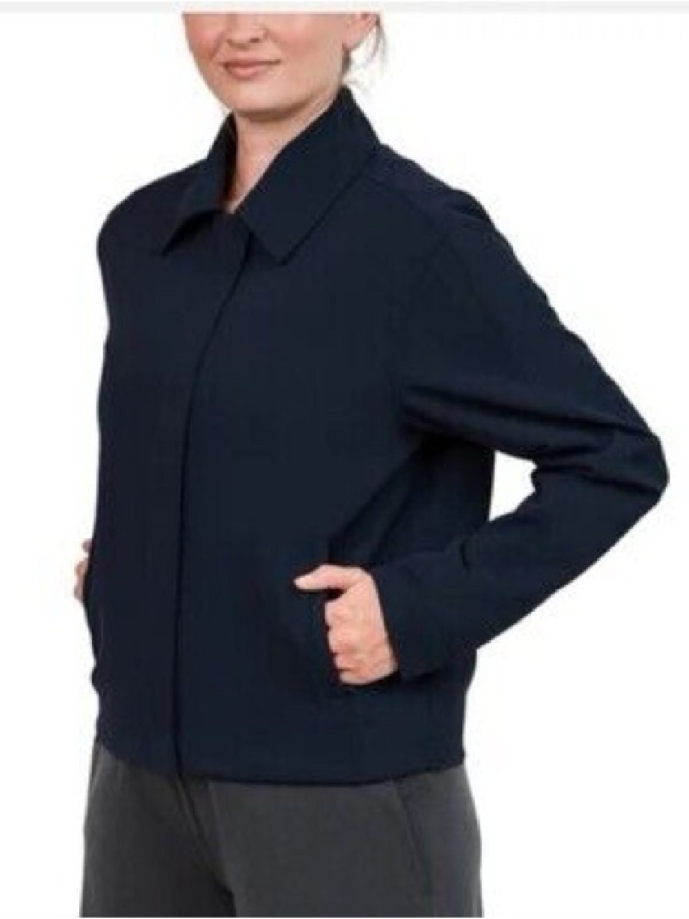 United Colors Of Benetton Navy Boxy Cropped Blazer